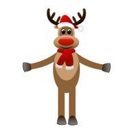 amusing funny deer in a new-year cap