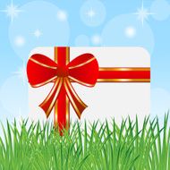 greeting-card in a green grass