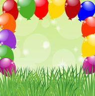 air marbles and green grass for a design