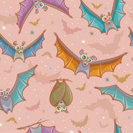 Seamless pattern with bats N2