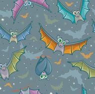 Seamless pattern with bats N3