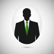 Male person silhouette Profile picture whith green tie