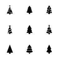 christmas tree icons set