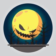 Flat design of evil moon