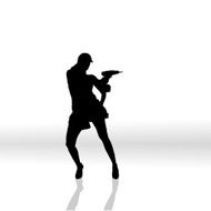 Vector silhouettes of woman N77