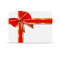 greeting-card with a red bow and mestome for text