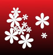 red background with flowers for a design