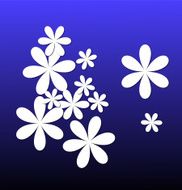 blue background with flowers for a design