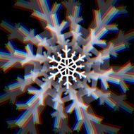 Christmas snowflake sign with aberrations