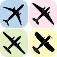 Airplanes (vector) design elements and symbols