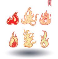 Fire Flame Icon Isolated Vector illustration N3