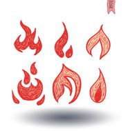 Fire Flame Icon Isolated Vector illustration N4