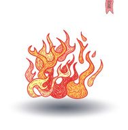 Fire Flame Icon Isolated Vector illustration N6