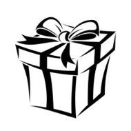 Gift box Vector black silhouette
