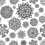 Vintage seamless snowflake vectors