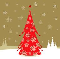 Christmas tree in the snow