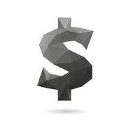 Dollar sign abstract isolated on a white backgrounds vector illustration