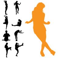 Vector silhouettes of woman N78
