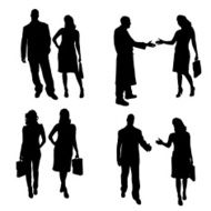 Vector silhouette of business people N36