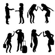 Vector silhouette of business people N37