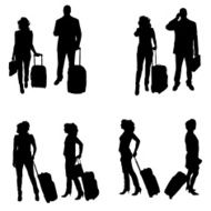 Vector silhouette of business people N38