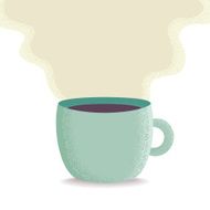 Vintage style cup with smoke