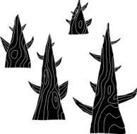 Set of Four Trees in Black