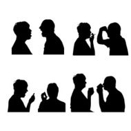 Vector silhouettes people N19