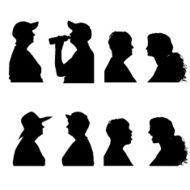 Vector silhouettes people N21