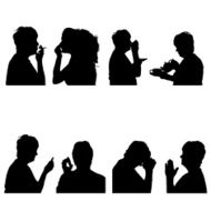 Vector silhouettes people N22