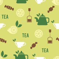 Tea Time Concept in Seamless Pattern