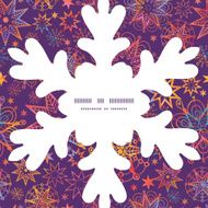 Vector textured christmas stars Christmas snowflake silhouette pattern frame card