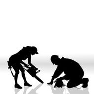 Vector silhouettes of people N141