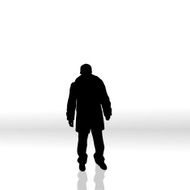 Vector silhouette of old man N7