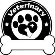 Black Circle With Love Paw Cross And Bone Under Text
