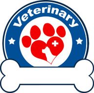 Blue Circle With Love Paw Cross And Bone Under Text