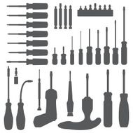 various screwdriver silhouette set