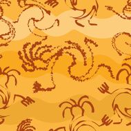 Seamless pattern with silhouettes of the primitive people