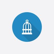 bird cell Flat Blue Simple Icon with long shadow