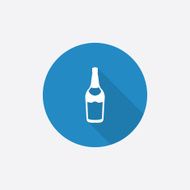 beer bottle Flat Blue Simple Icon with long shadow