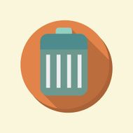 flat web icon basket garbage