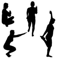 Vector silhouette of a woman N1499
