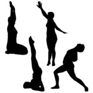 Vector silhouette of a woman N1500