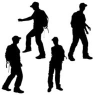 Vector silhouette of a woman N1502