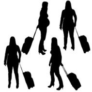 Vector silhouette of a woman N1506