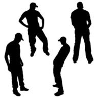 Vector silhouette of a man N604