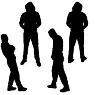 Vector silhouette of a man N605
