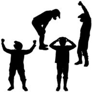 Vector silhouette of biker