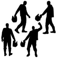 Vector silhouette of biker N2