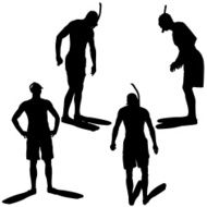 Vector silhouette of a diver N2
